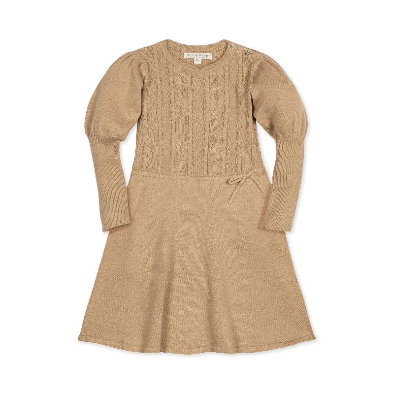 Women's Relaxed Clothes Organic Cable Bodice Sweater Dress - Baby