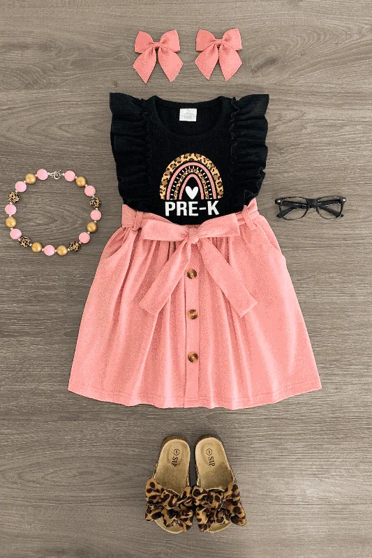 Women's Trendy Garments "Pre-K - 4th Grade" Black & Pink Dress