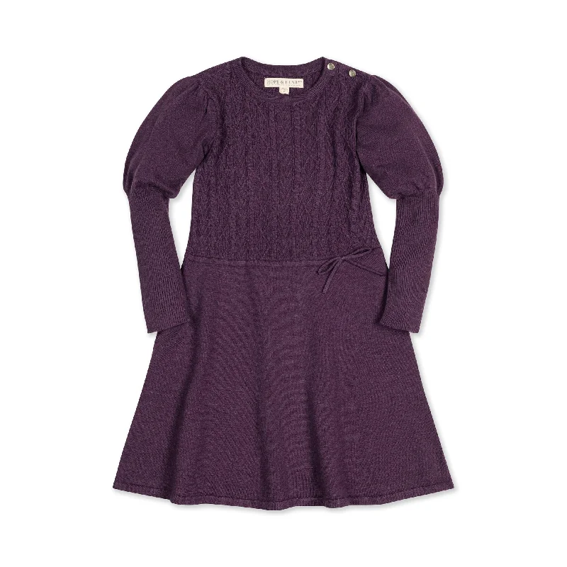 Women's Outerwear for All Weather Conditions Organic Cable Bodice Sweater Dress - Baby