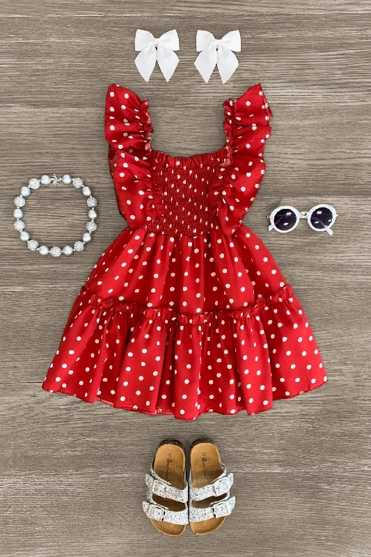 Sophisticated Fashion White Polka Dot Dress