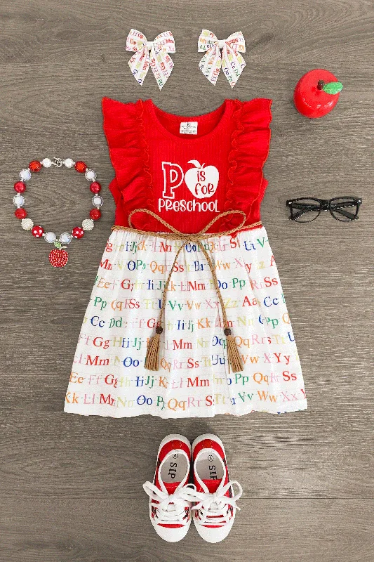 Women's Workout Garments "Preschool - 4th Grade" Rainbow Alphabet Dress