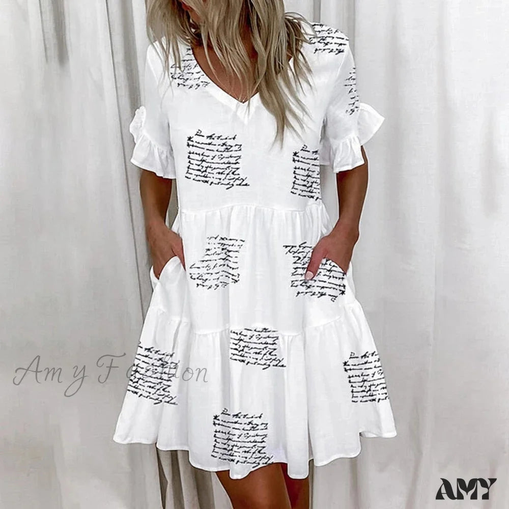 High-Quality Women's Fashion Dresses Amy Fashion - Casual Plus Size Short Sleeve Loose Dresses