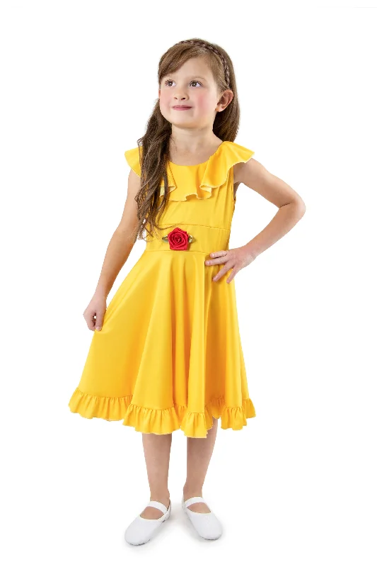 Women's Clothing Sets Yellow Beauty Twirl Dress