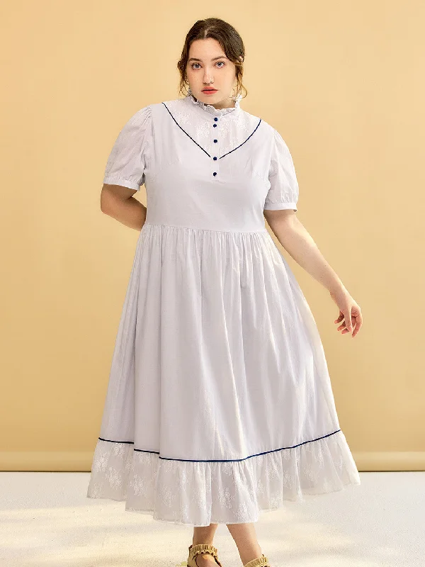 Affordable Fashion for Women 【Final Sale】Plus Size Alva Retro Lace Blue Dress