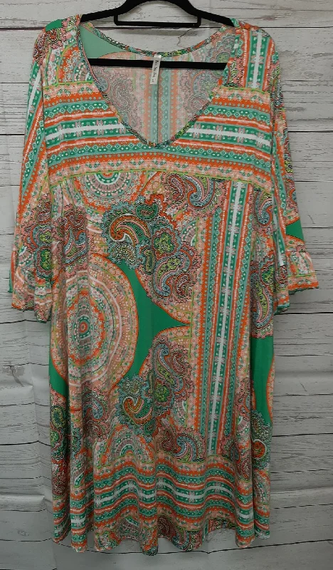 Clothing For Women PSFU Green & Orange Beautiful Paisley Dress