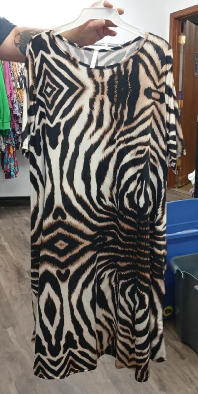 Women's Casual Wear Clothes Black Brown Animal Print Dress