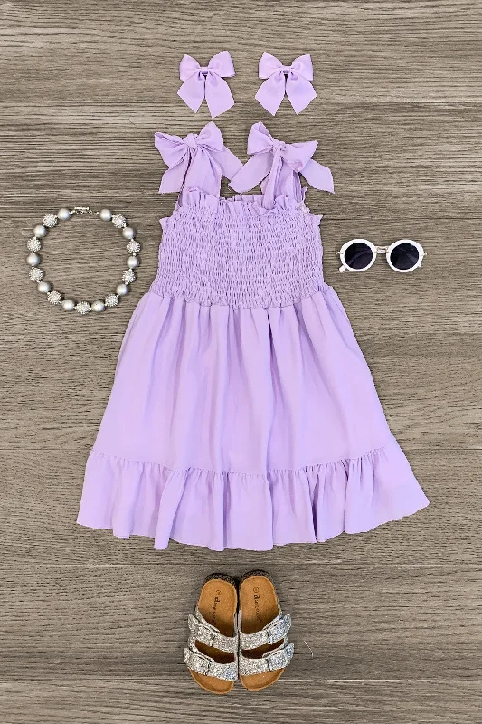 Women's High-Fashion Clothes Pastel Tie Shoulder Dress