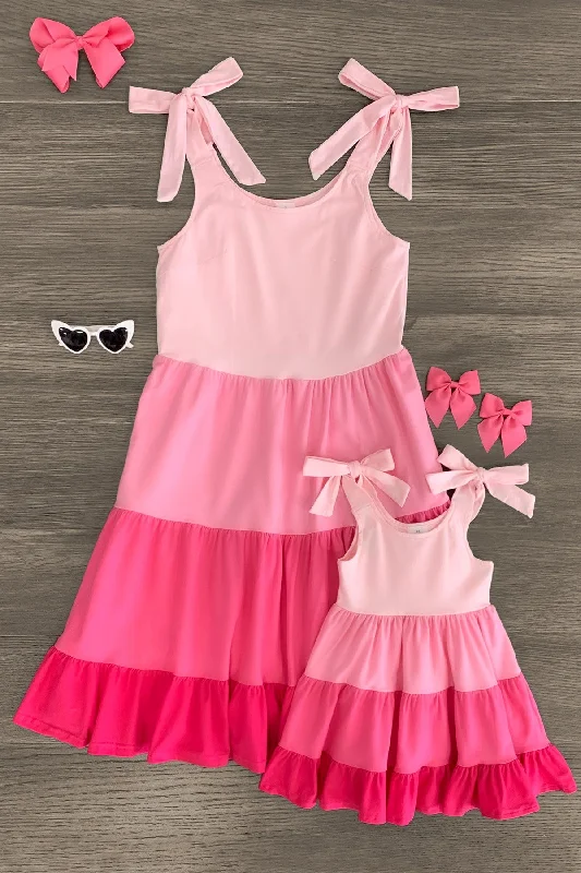 Outfits For Women Mom & Me - Pink Tiered Tank Dress