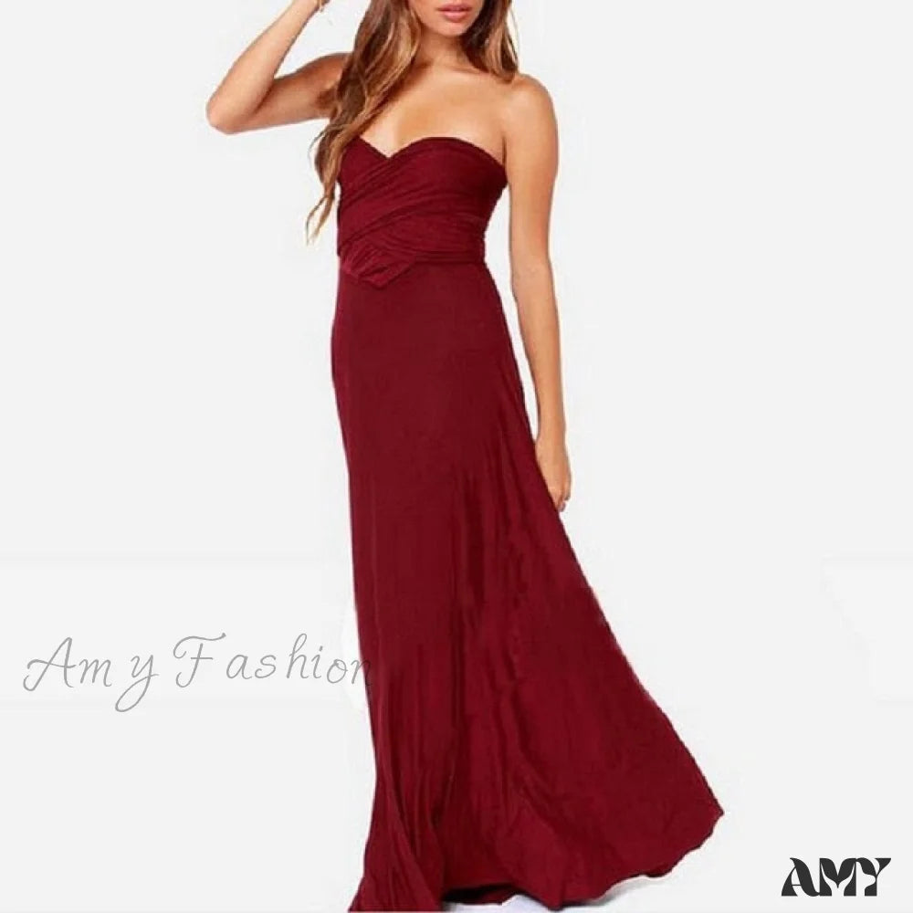 Woman Clothing Amy Fashion - Long Party Multiway Convertible Infinity Robe Dress