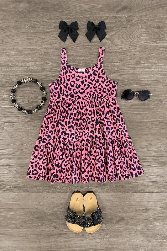 Online Impressions Boutique Pink Cheetah Tank Dress