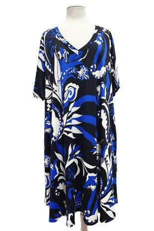 End Of Season Sale Clothing Black Blue White Dress w Pockets