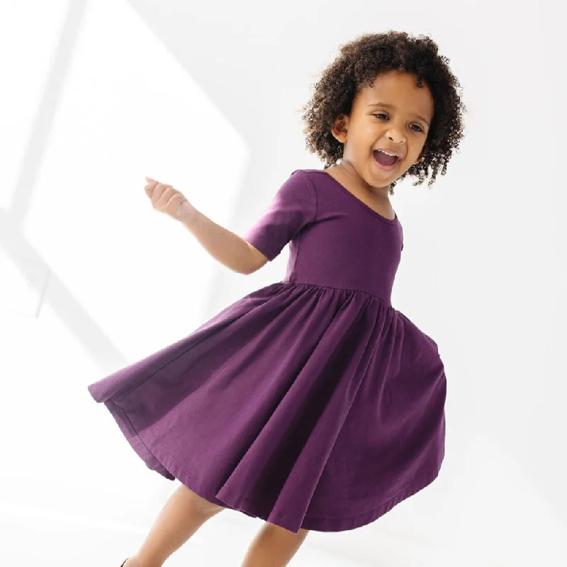 Urban Femme Streetwear The Short Sleeve Ballet Dress in Plum