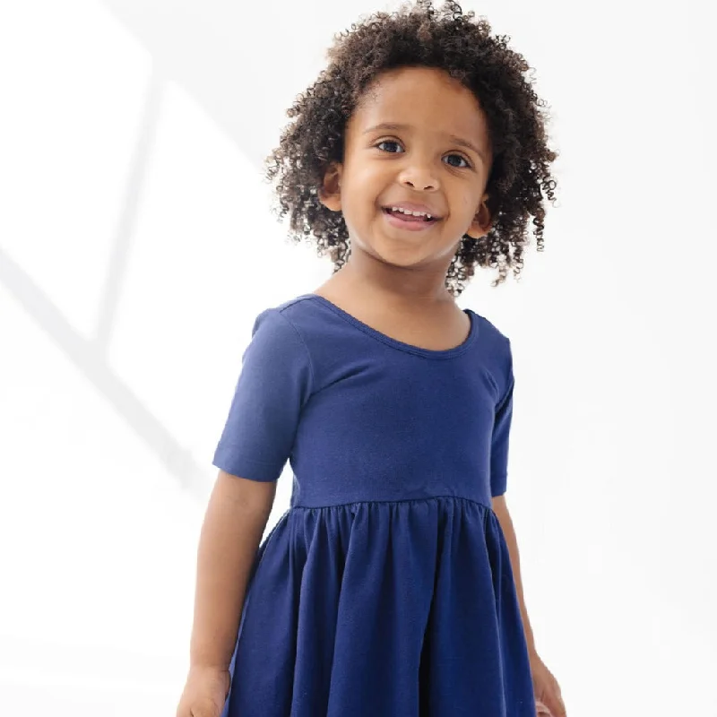 Stylish Savings The Short Sleeve Ballet Dress in Blueberry