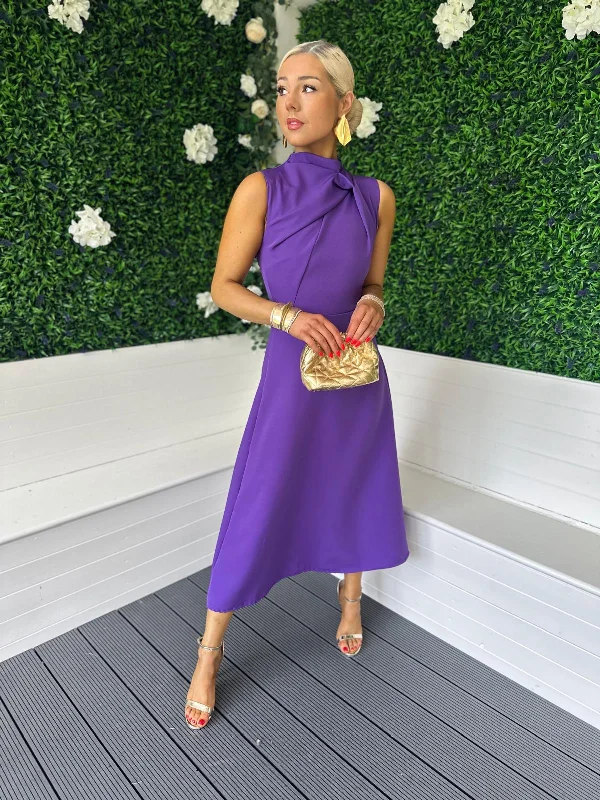 Clothing Online Kole Gathered Occasion Dress Purple