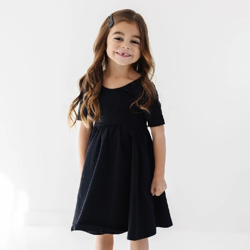 Comfortable Casual Wear The Short Sleeve Ballet Dress in Ebony