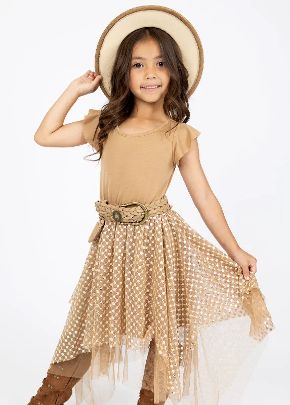 Sophisticated Fashion Tina Dress in Light Tan