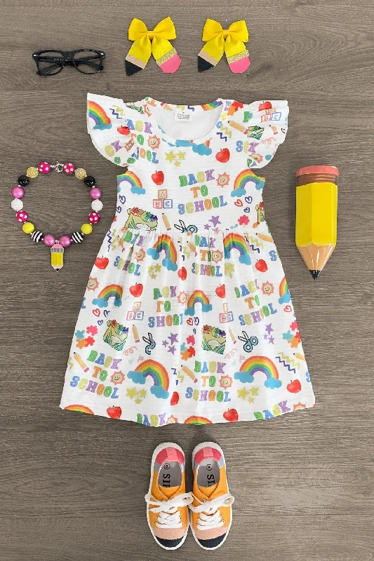 Women's Fashion Clothes "Back To School" Notebook Doodle Dress