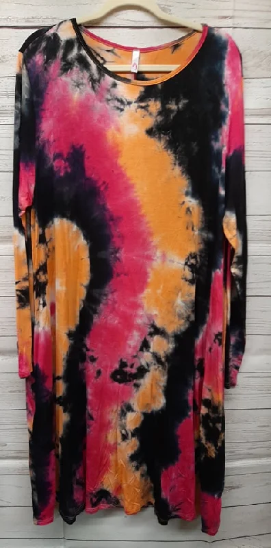 Trendy Outfits For Girls Pink Black Orange Gorgeous Tie Dye Dress