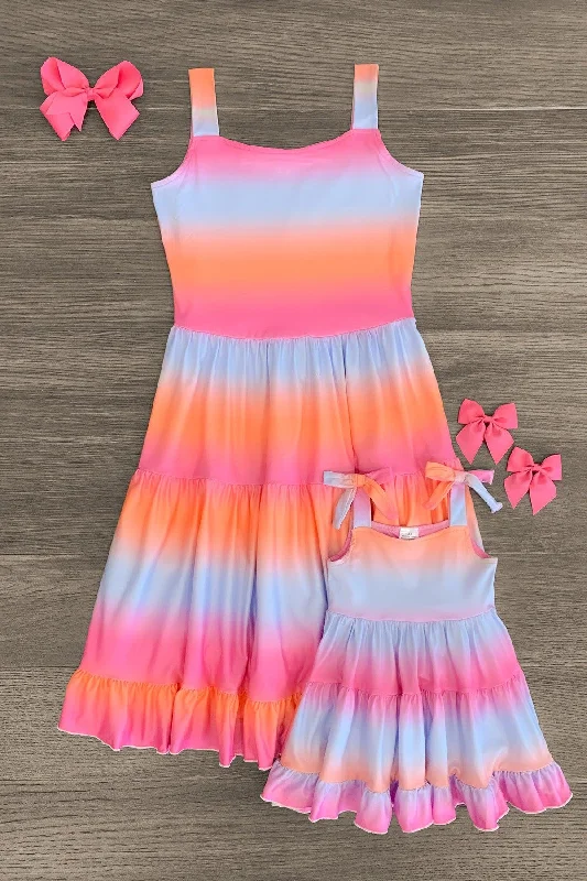 Stylish Savings Mom & Me - Sunset Ruffle Tank Dress