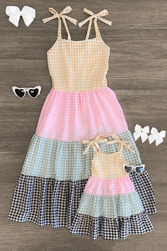 Fashionable Women's Clothes Mom & Me - Pastel Gingham Dress