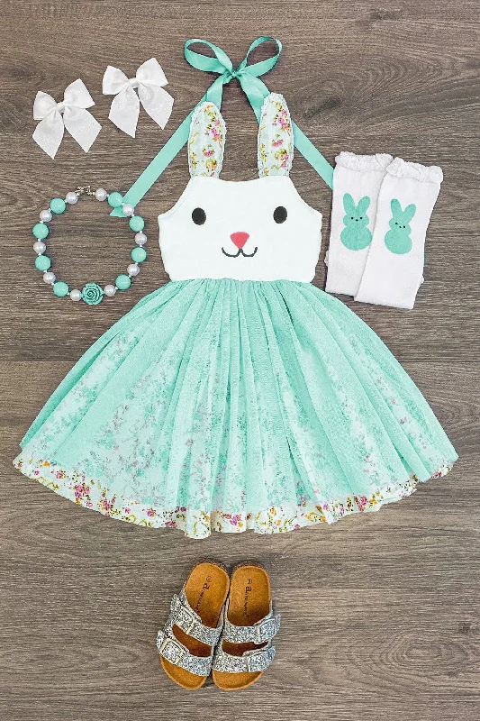 Women's Activewear Garments Mint Bunny Halter Tutu Dress