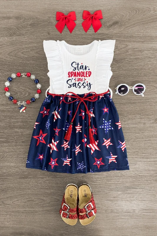 Vintage-Inspired Women's Clothes "Star Spangled and Sassy" Blue Star Dress