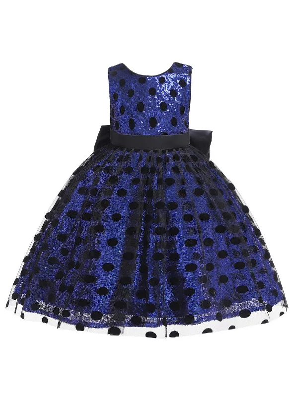 Women's Vintage-Inspired Clothing Girl Multi Color Sequin Black Polka Dot Tulle Christmas Dress 6M-4