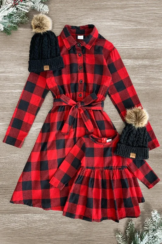 Women's Casual and Dressy Outfits Mom & Me - Red & Black Plaid Dress