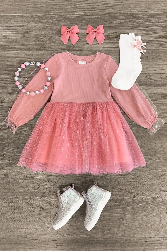 Clothes Sales Pink Tulle Glitter Dress