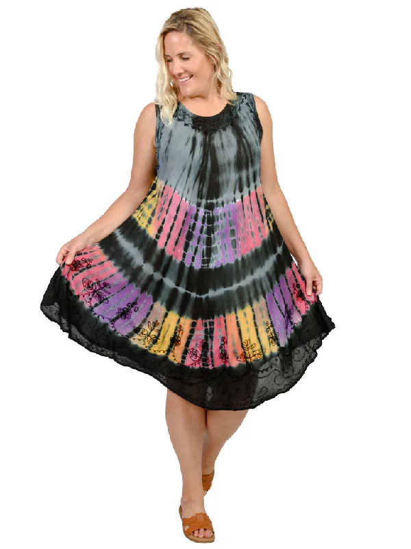 Chic Women's Clothing Online Tie Dye Umbrella Dresses