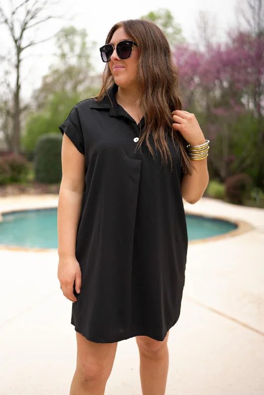 Women's Clothing For Everyday Wear Summer Secrets Black Tunic Dress