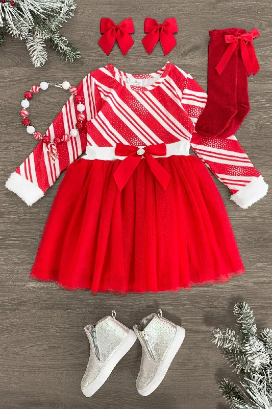 Flash Sale Clothing Candy Cane Striped Tutu Dress