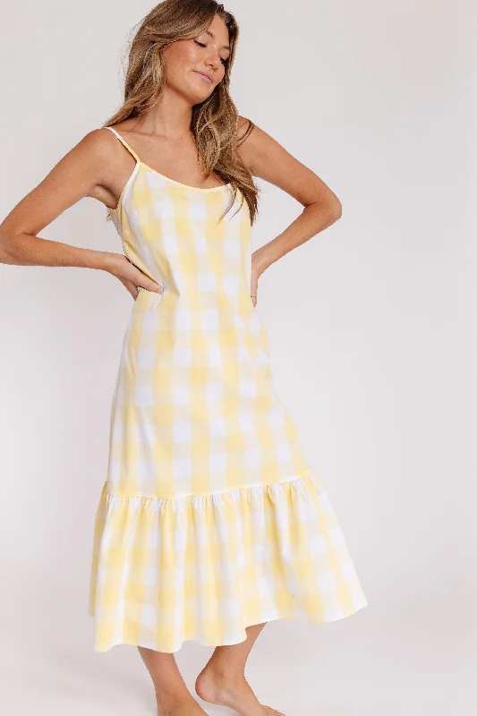 Fashion-forward Women's Wear Melinda Dress in Yellow and Ivory