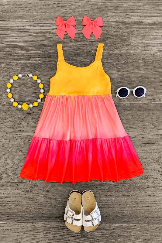 Sophisticated Outfits Pink Lemonade Colorblock Dress