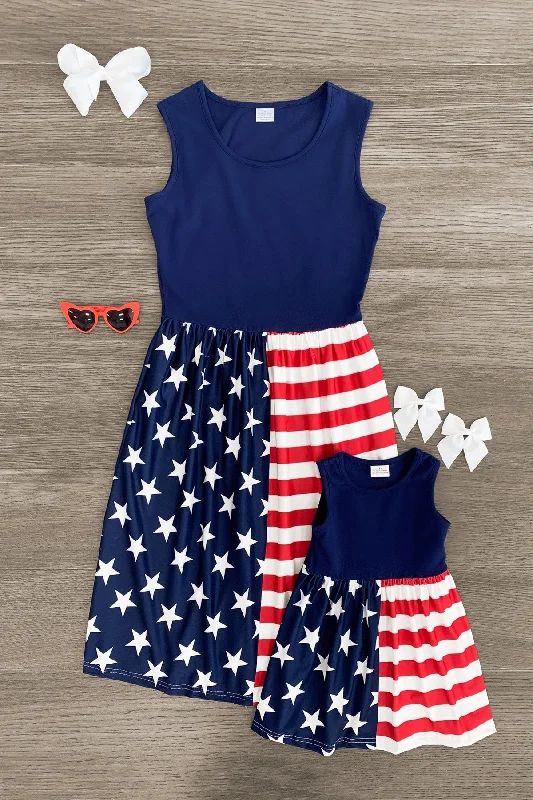 Chic Women's Outfit Mom & Me - American Flag Dress