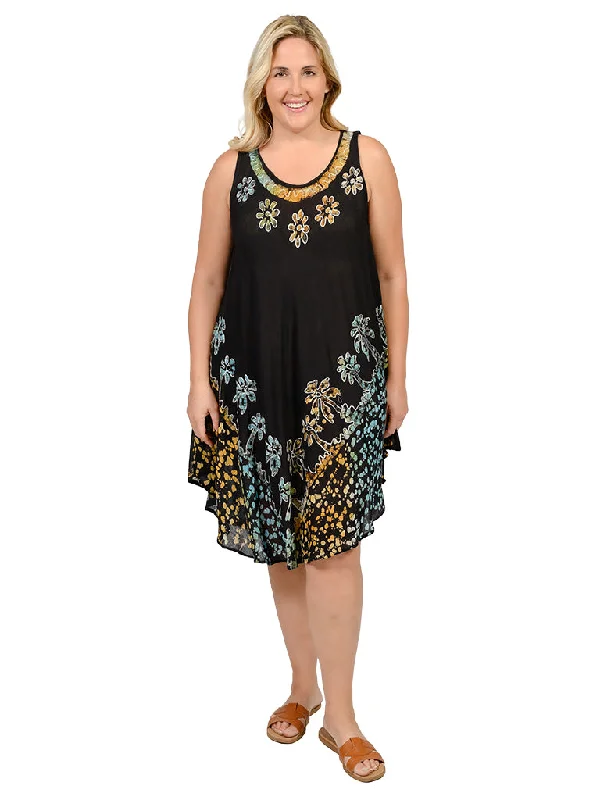 Women's Transitional Outfit Batik Embroidery Umbrella Dress