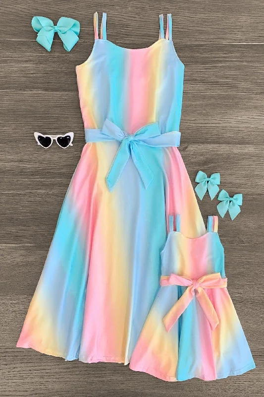 Comfortable Lounge Clothing Mom & Me - Ombre Pastel Tank Dress