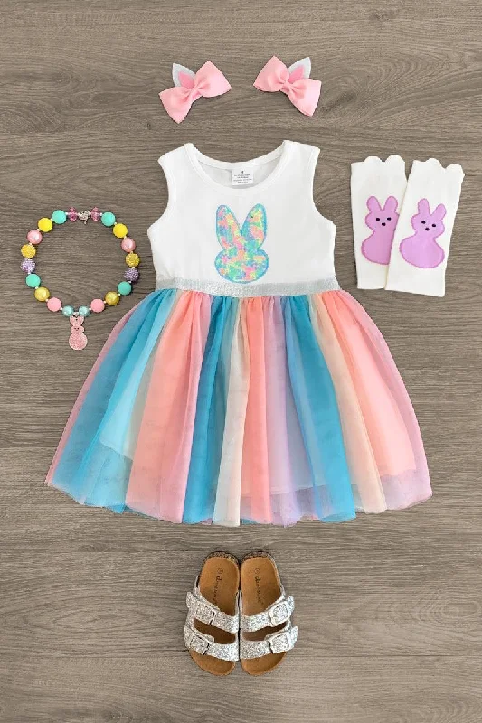 Casual Chic Clothing For Women Rainbow Sequin Bunny Tutu Dress