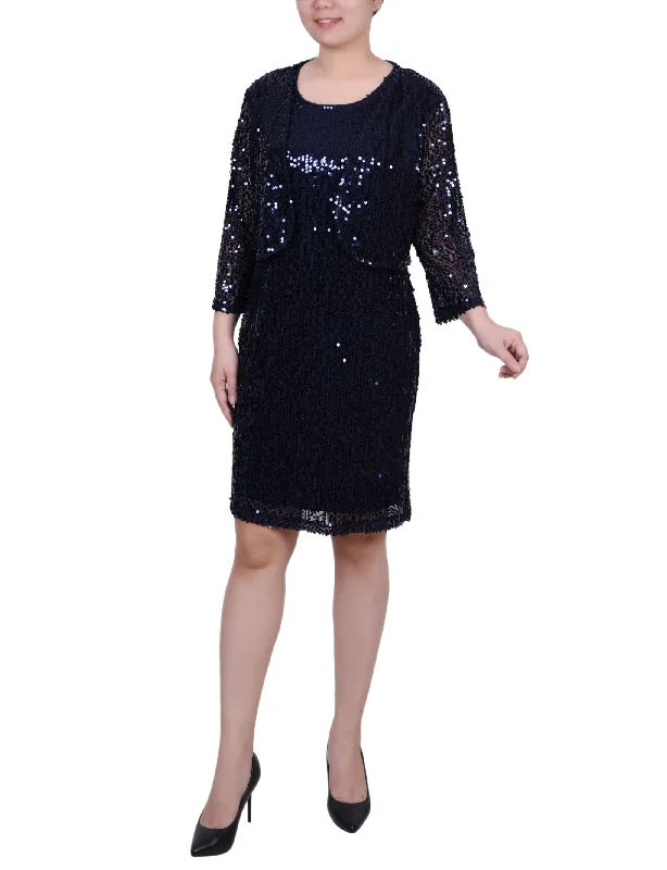 Current Trends Sequined Bolero Jacket And Dress