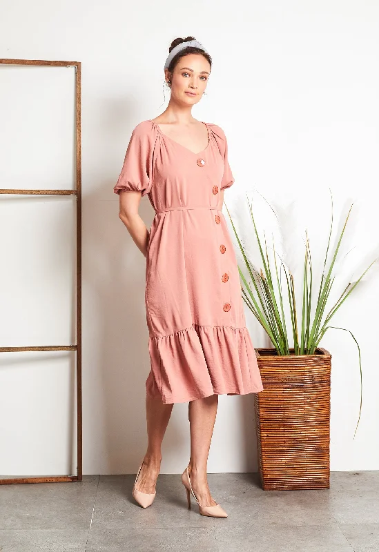 Women's Urban Fashion Casual Puff Sleeve Dress