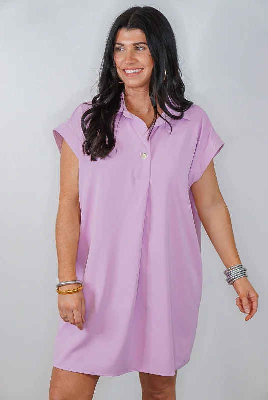 Women's Chic Outerwear Garments Summer Secrets Lilac Tunic Dress