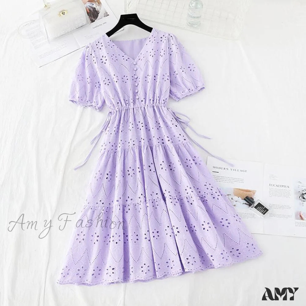 Festival Fashion Amy Fashion - Casual V-neck Cotton Linen Long Dress