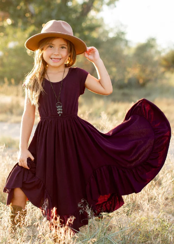 Graceful Fashion Braelyn Dress in Deep Plum