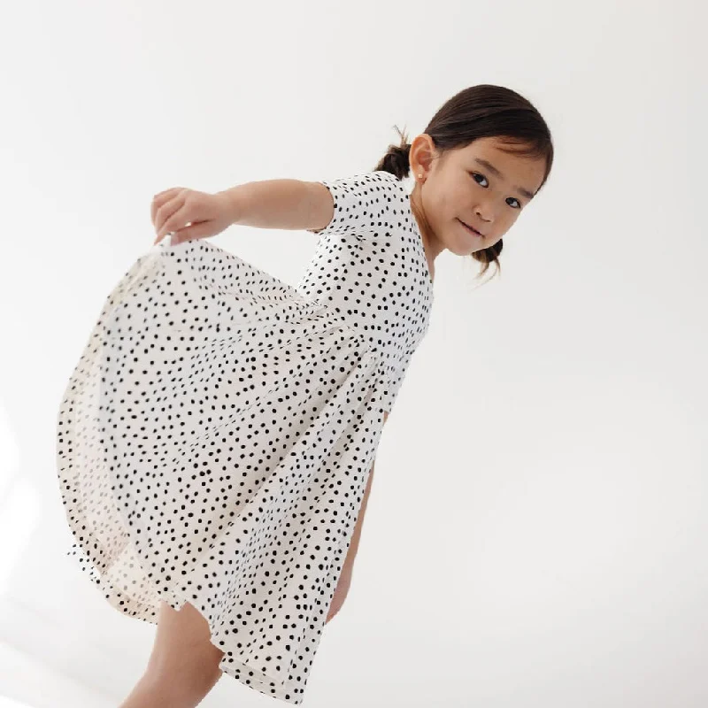 Chic Women's Clothing Online The Short Sleeve Ballet Dress in Ivory Dot