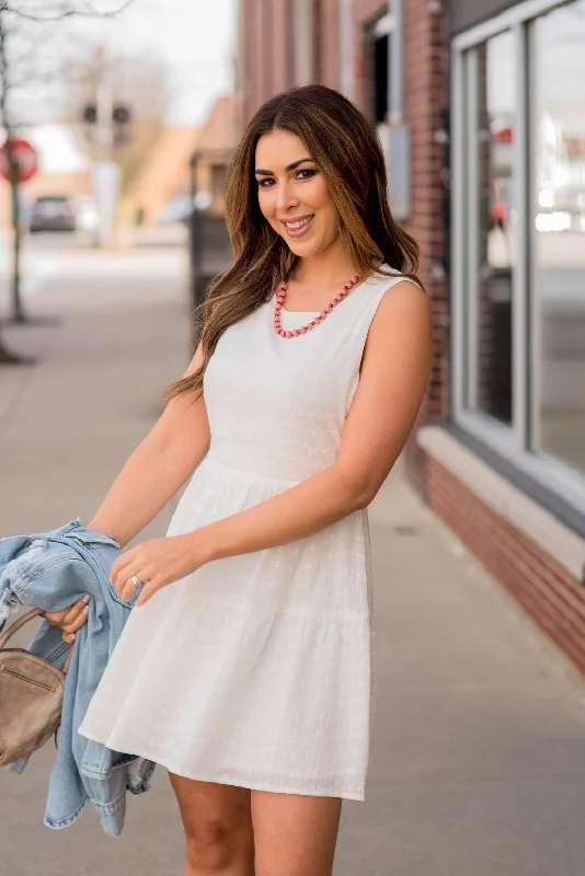 Weekend Sale Subtle Eyelet Open Back Tank Dress