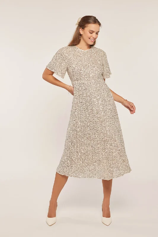 Holiday Special Offers The Allegra Sequin Dress in Champagne - FINAL SALE