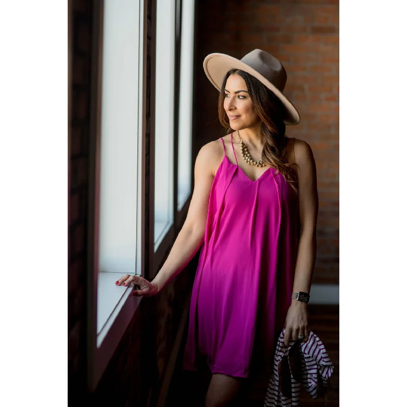 Women's Professional Clothes Magenta Stitched Dress