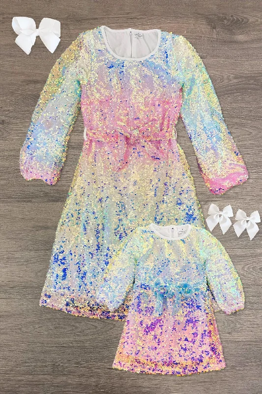 Women's Workout Garments Mom & Me - Holographic Pastel Sequin Dress