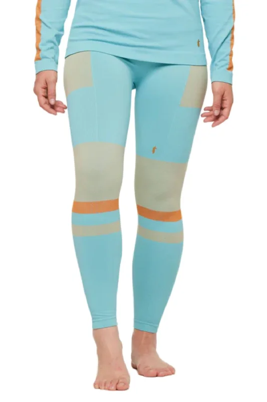 Debajo Seamless Baselayer Tights In Bluebird Stripes