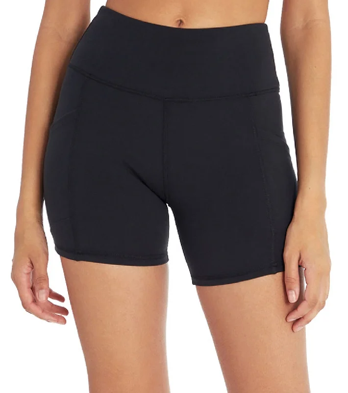 Marika Linnette High Waisted Tummy Control Yoga Shorts Black